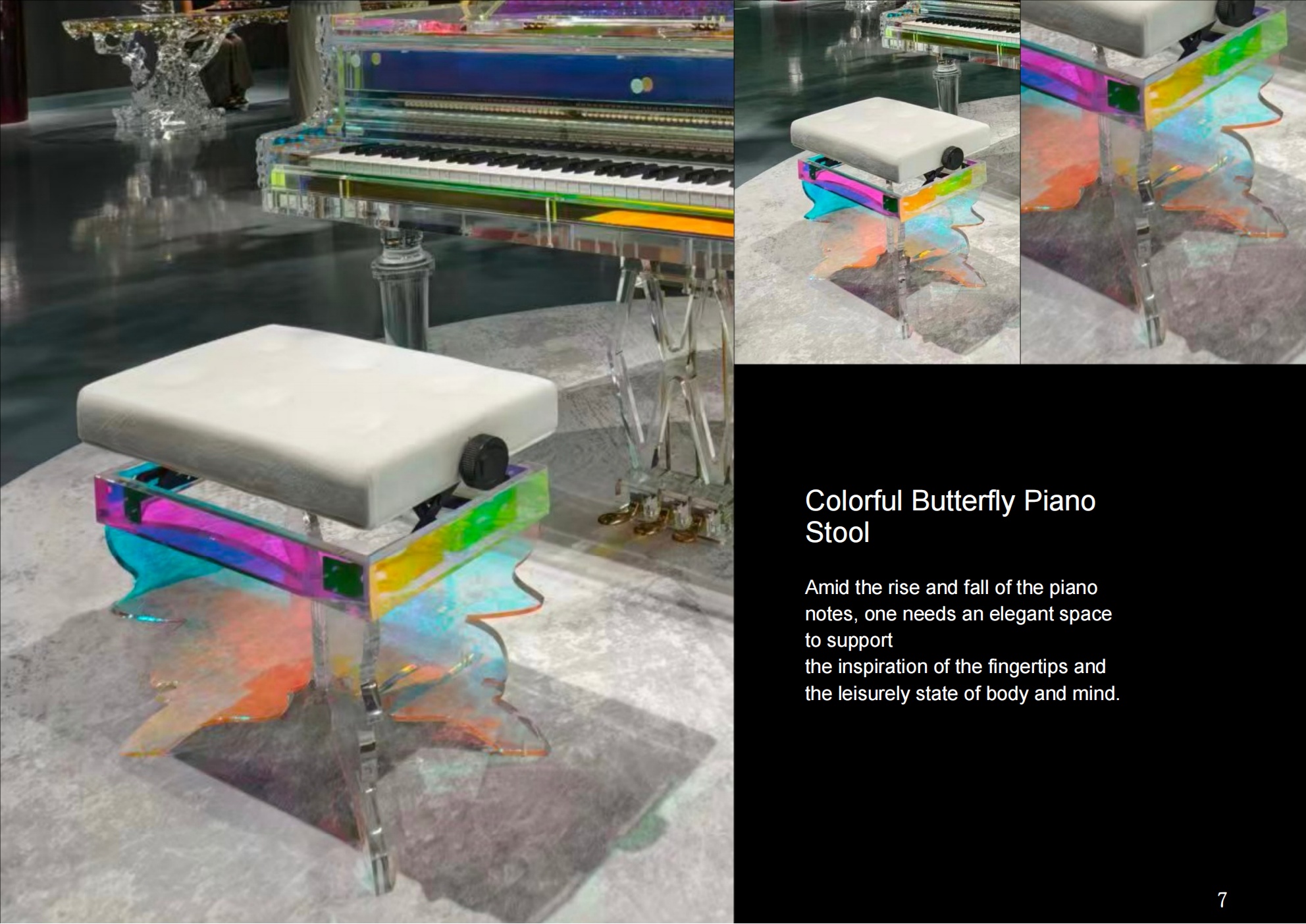 Colorful Butterfly Piano Bench